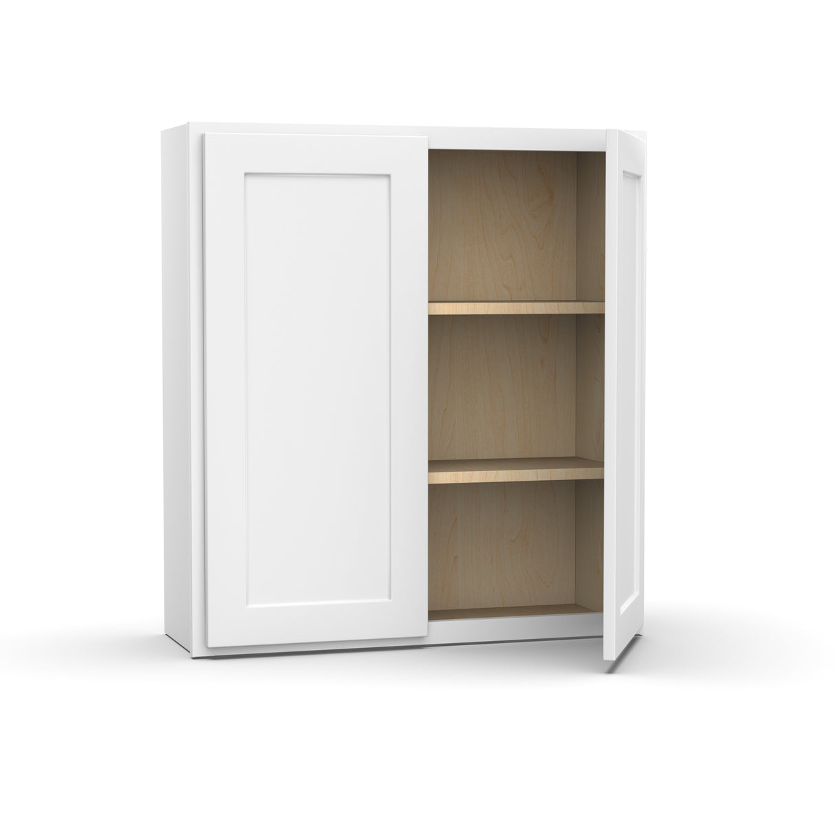 Liberty Shaker White - 33 Inch Height Double Door Wall Cabinet - 33" Width x 36" Height x 12" Depth