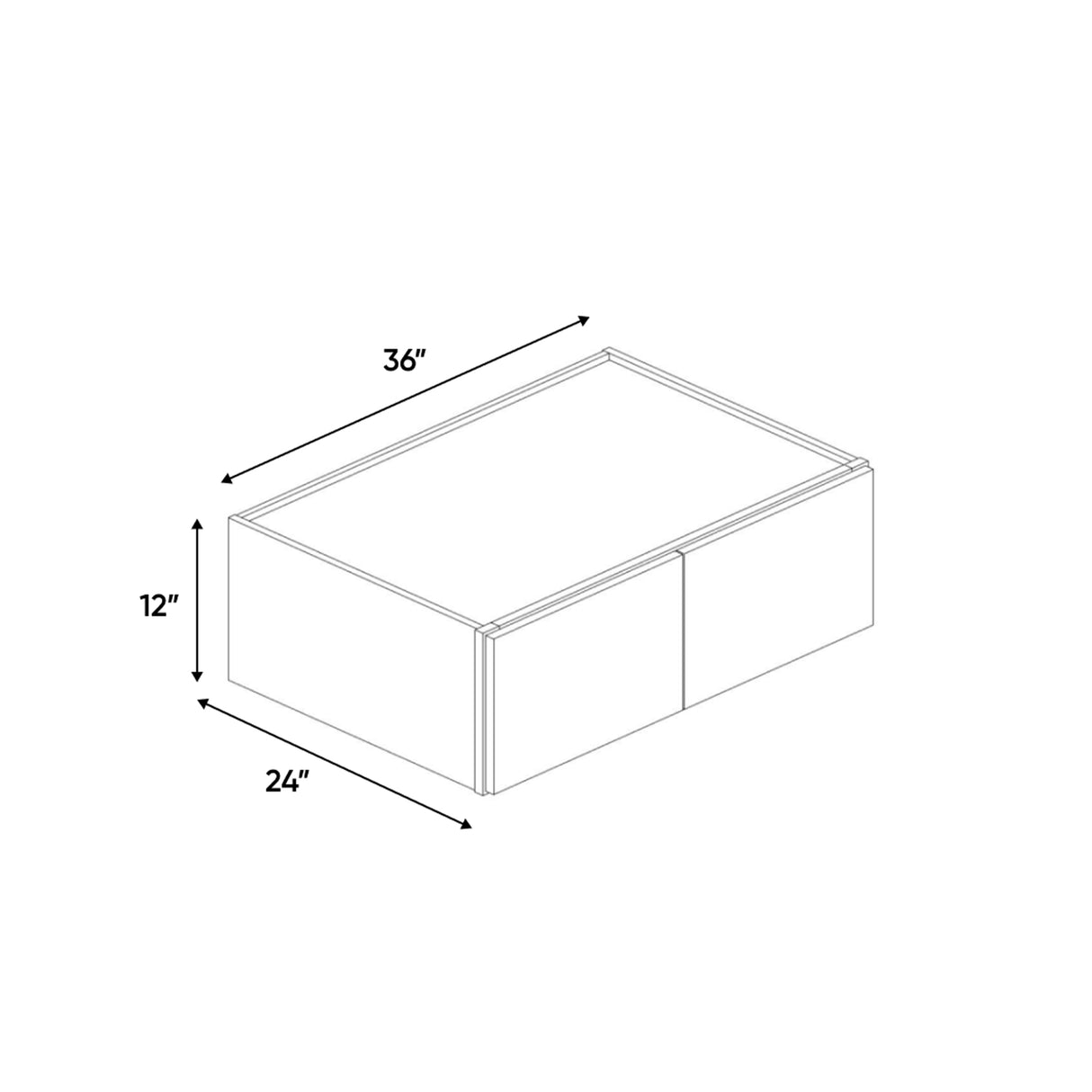Essence Cemento - 36 Inch Deep Double Door Wall Cabinet - 36" Width x 12" Height x 24" Depth