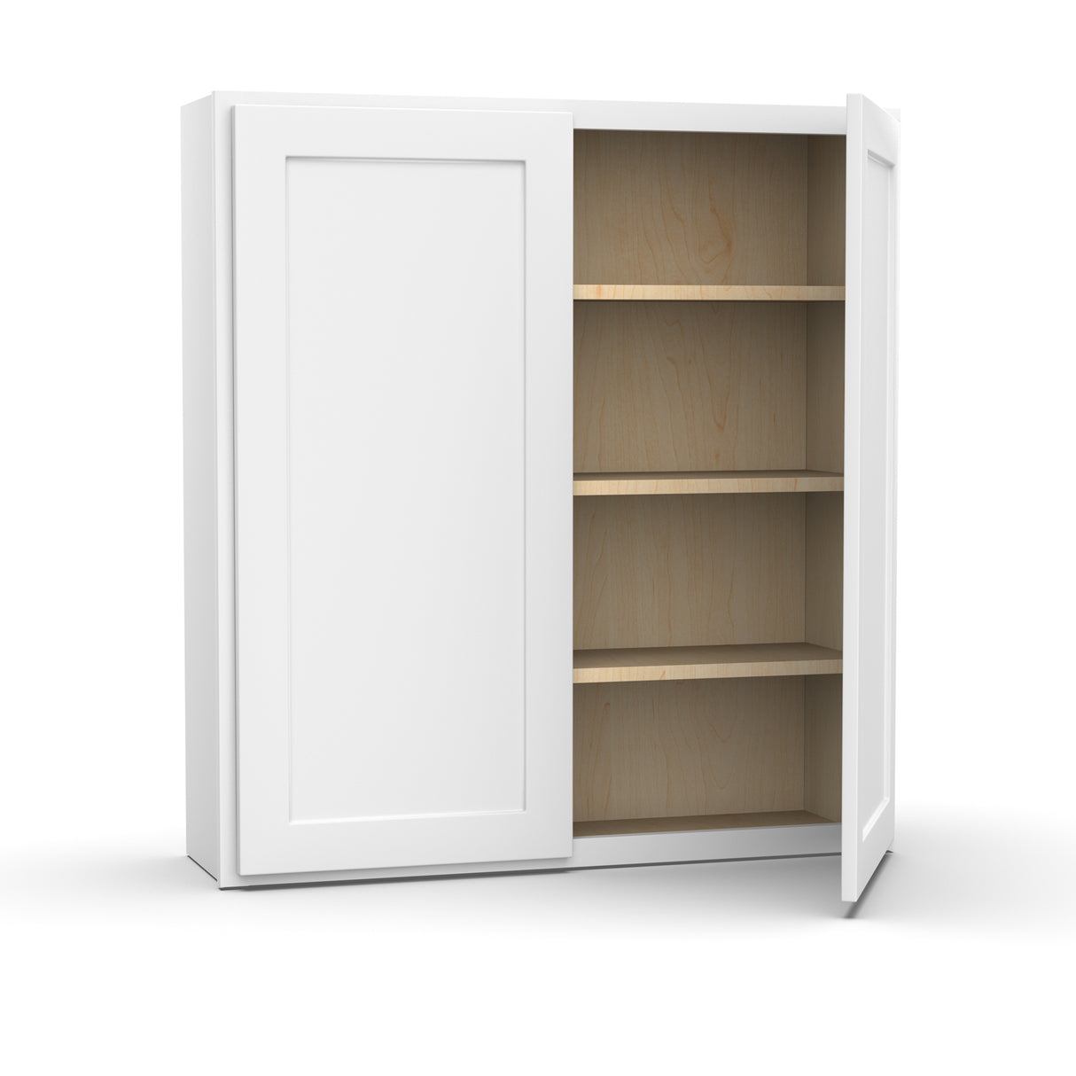 Liberty Shaker White - 39 Inch Height Double Door Wall Cabinet - 39" Width x 42" Height x 12" Depth