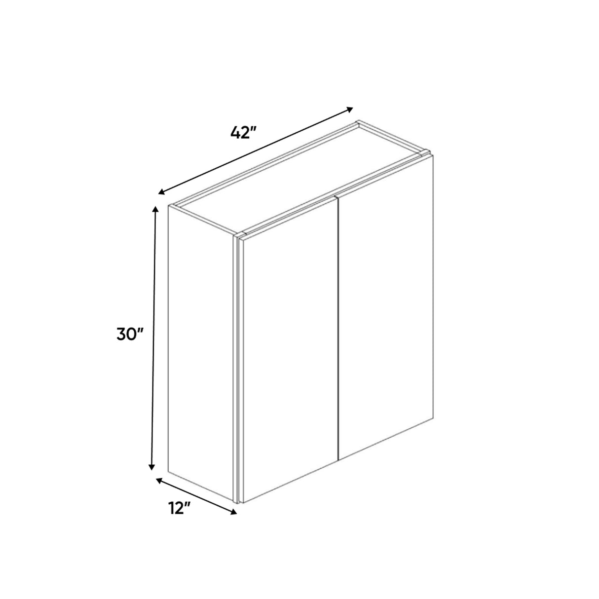 Essence Cemento - 42 Inch Height Double Door Wall Cabinet - 42" Width x 30" Height x 12" Depth