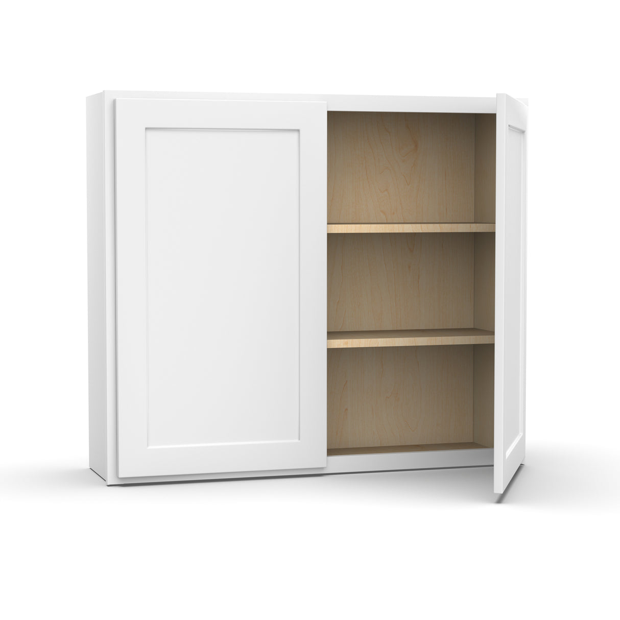 Liberty Shaker White - 42 Inch Height Double Door Wall Cabinet - 42" Width x 36" Height x 12" Depth