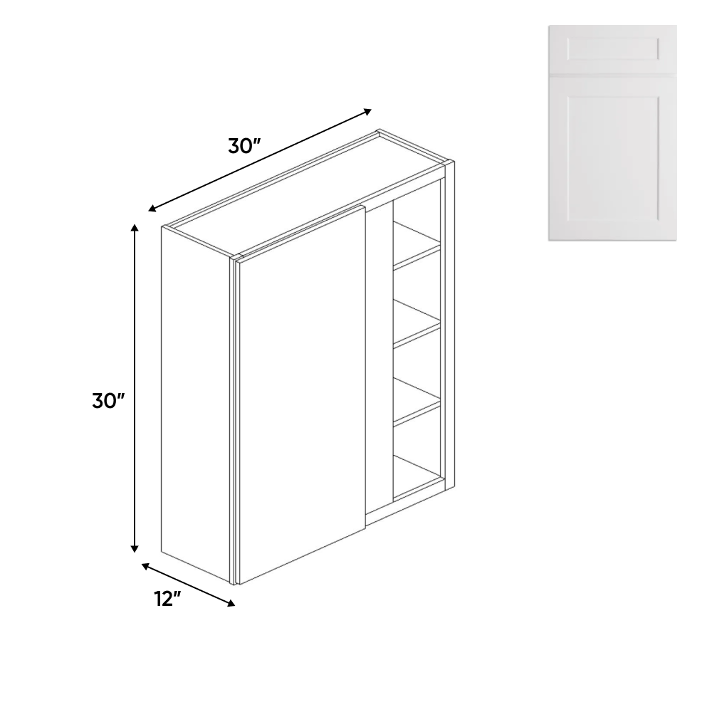White Blind Wall Corner 30 in H x 30 in W x 24 in D Pre