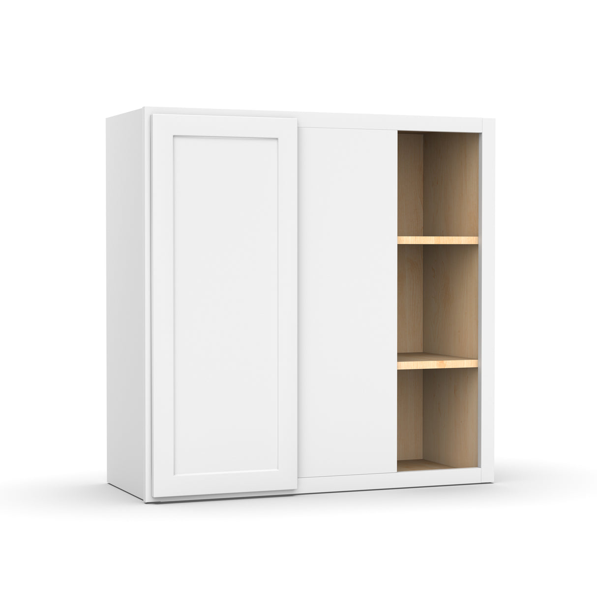 Liberty Shaker White - 30x30 Inch Wall Blind Corner Wall Cabinet - 30" Width x 30" Height x 12" Depth