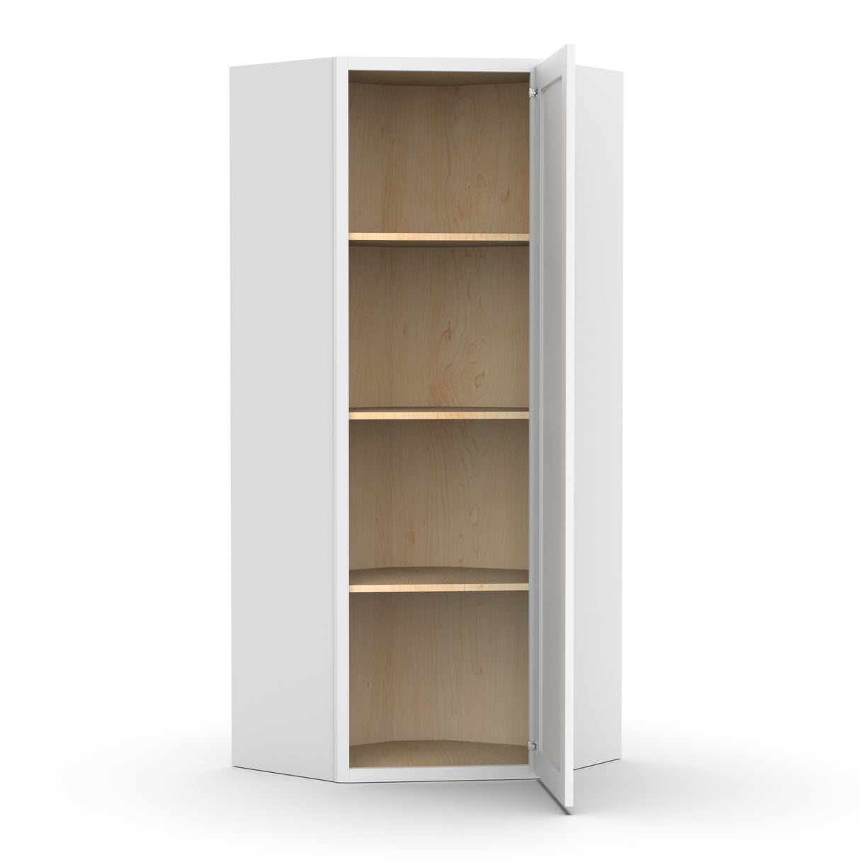 Liberty Shaker White - 24 Inch Diagonal Corner Wall Cabinet - 24" Width x 42" Height x 12" Depth