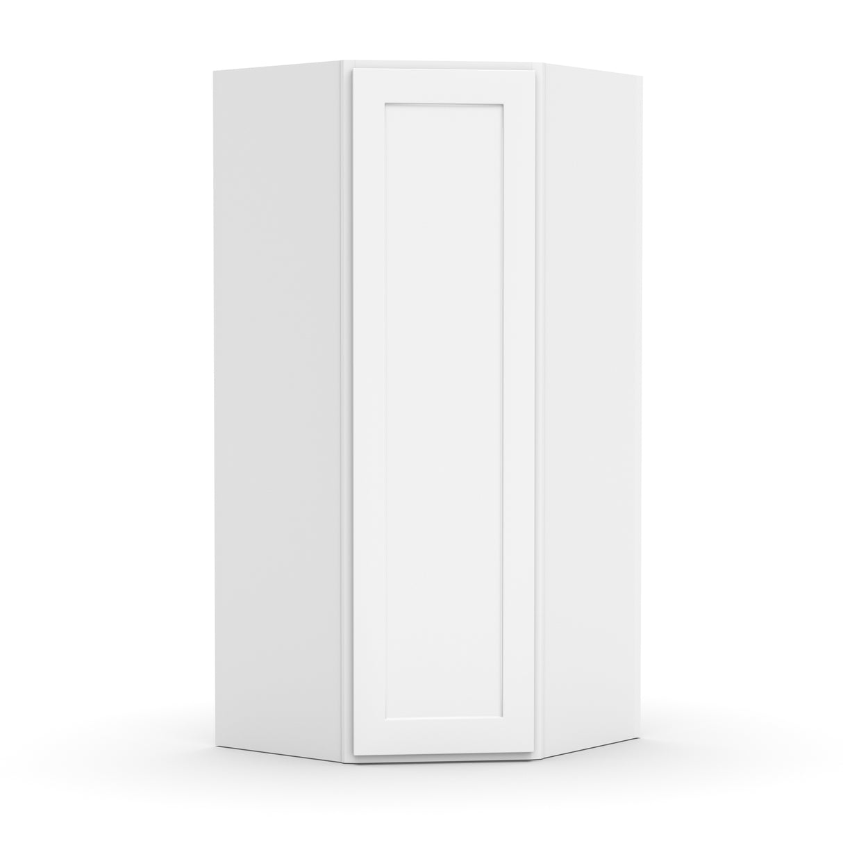 Liberty Shaker White - 27 Inch Diagonal Corner Wall Cabinet - 27" Width x 42" Height x 15" Depth