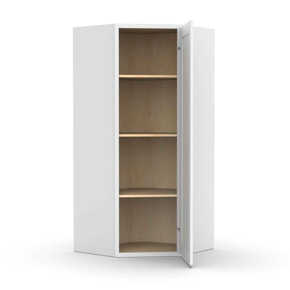 Liberty Shaker White - 27 Inch Diagonal Corner Wall Cabinet - 27" Width x 42" Height x 15" Depth