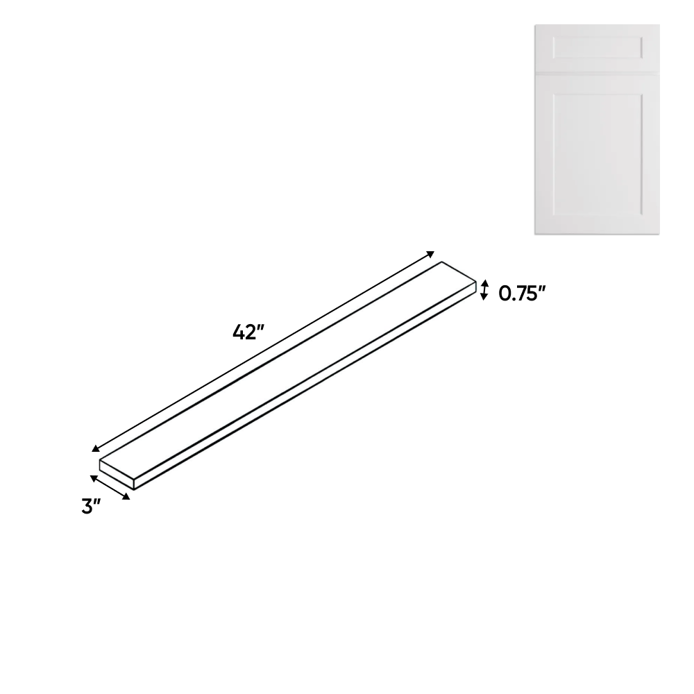 Liberty Shaker White - 3 Inch Wall Fillers Accessories - 3" Width x 42" Height x .75" Depth