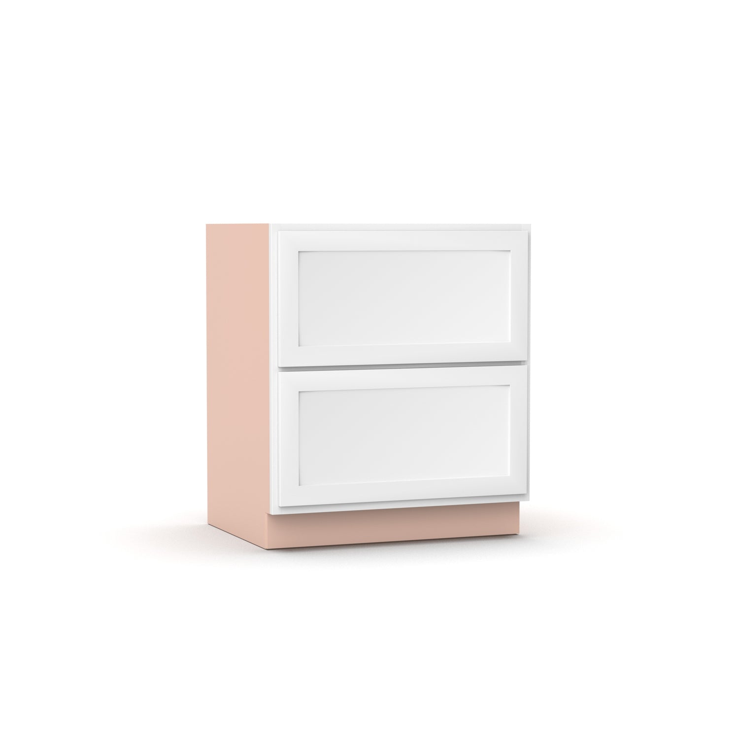 Liberty Shaker White - 30 Inch Double Drawer Base Cabinet - 30" Width x 34.5" Height x 24" Depth