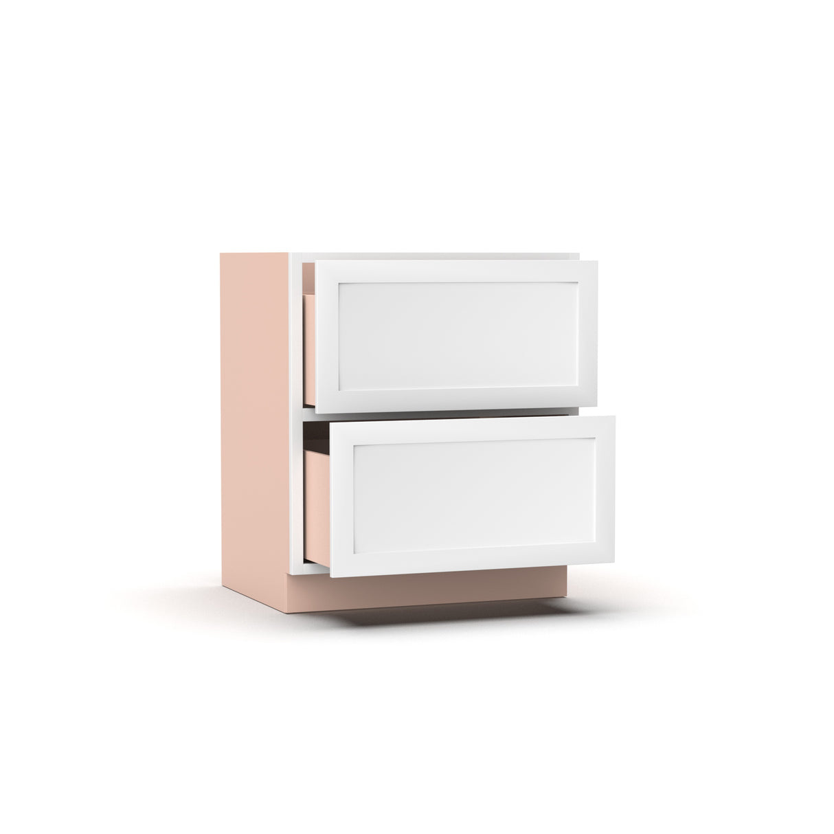 Liberty Shaker White - 30 Inch Double Drawer Base Cabinet - 30" Width x 34.5" Height x 24" Depth