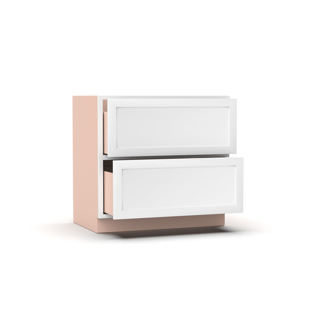 Liberty Shaker White - 36 Inch Double Drawer Base Cabinet - 36" Width x 34.5" Height x 24" Depth