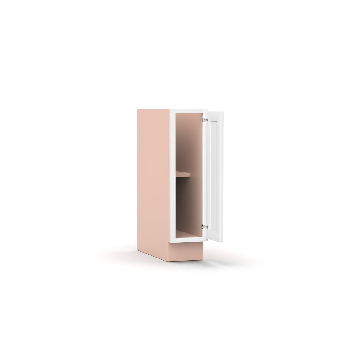 Liberty Shaker White - 9 Inch Full Height Single Door Base Cabinet - 09" Width x 34.5" Height x 24" Depth