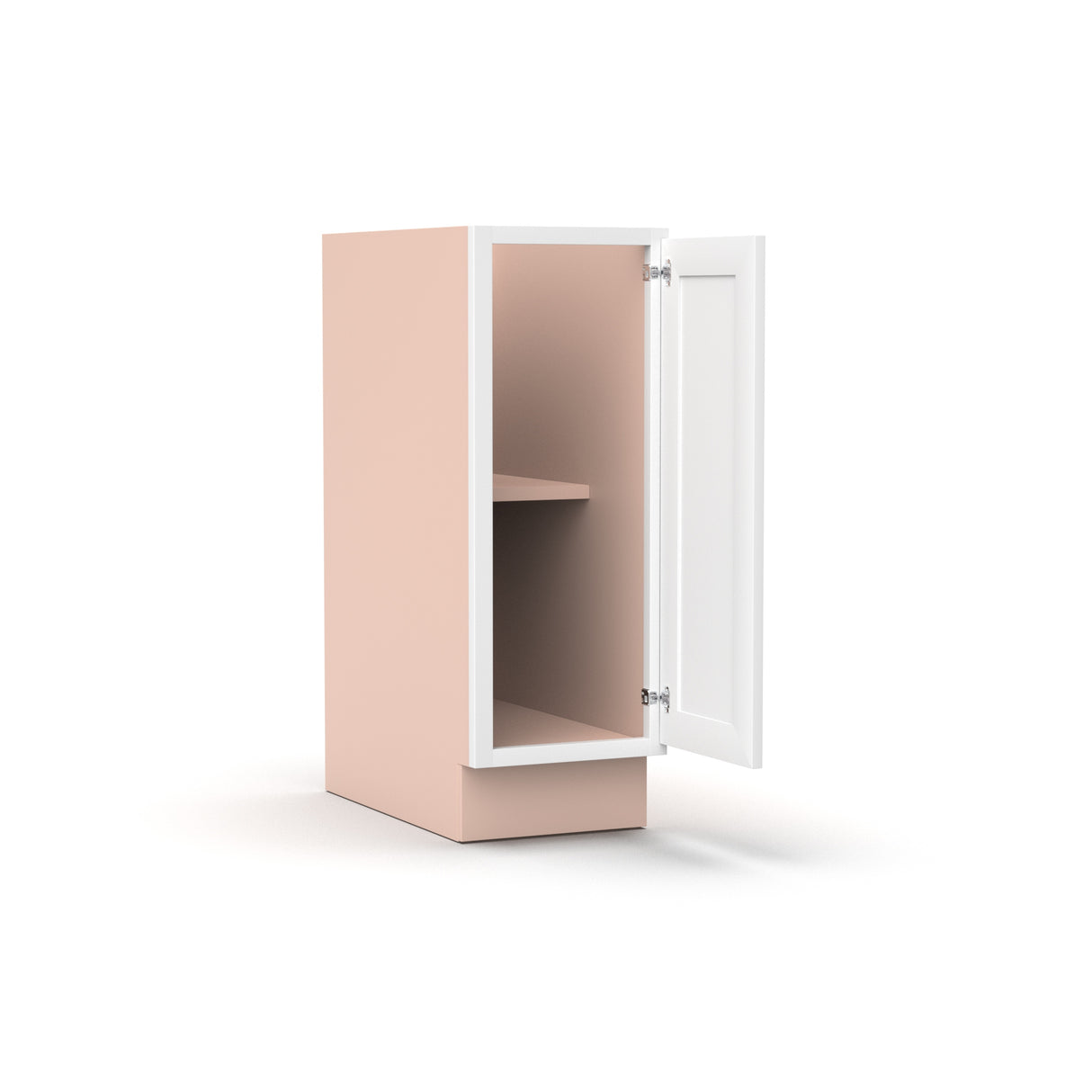 Liberty Shaker White - 12 Inch Full Height Single Door Base Cabinet - 12" Width x 34.5" Height x 24" Depth