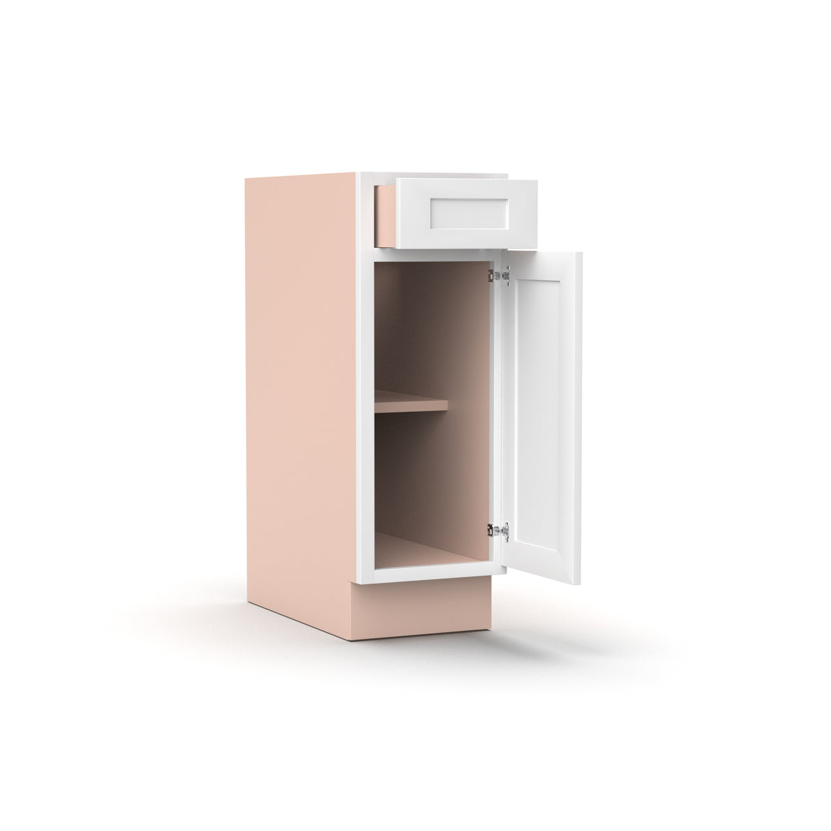Liberty Shaker White - 12 Inch Single Door Base Cabinet - 12" Width x 34.5" Height x 24" Depth
