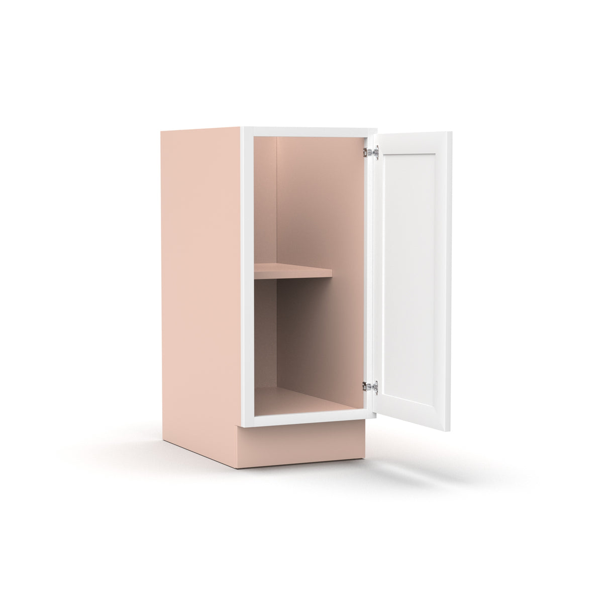 Liberty Shaker White - 15 Inch Full Height Single Door Base Cabinet - 15" Width x 34.5" Height x 24" Depth