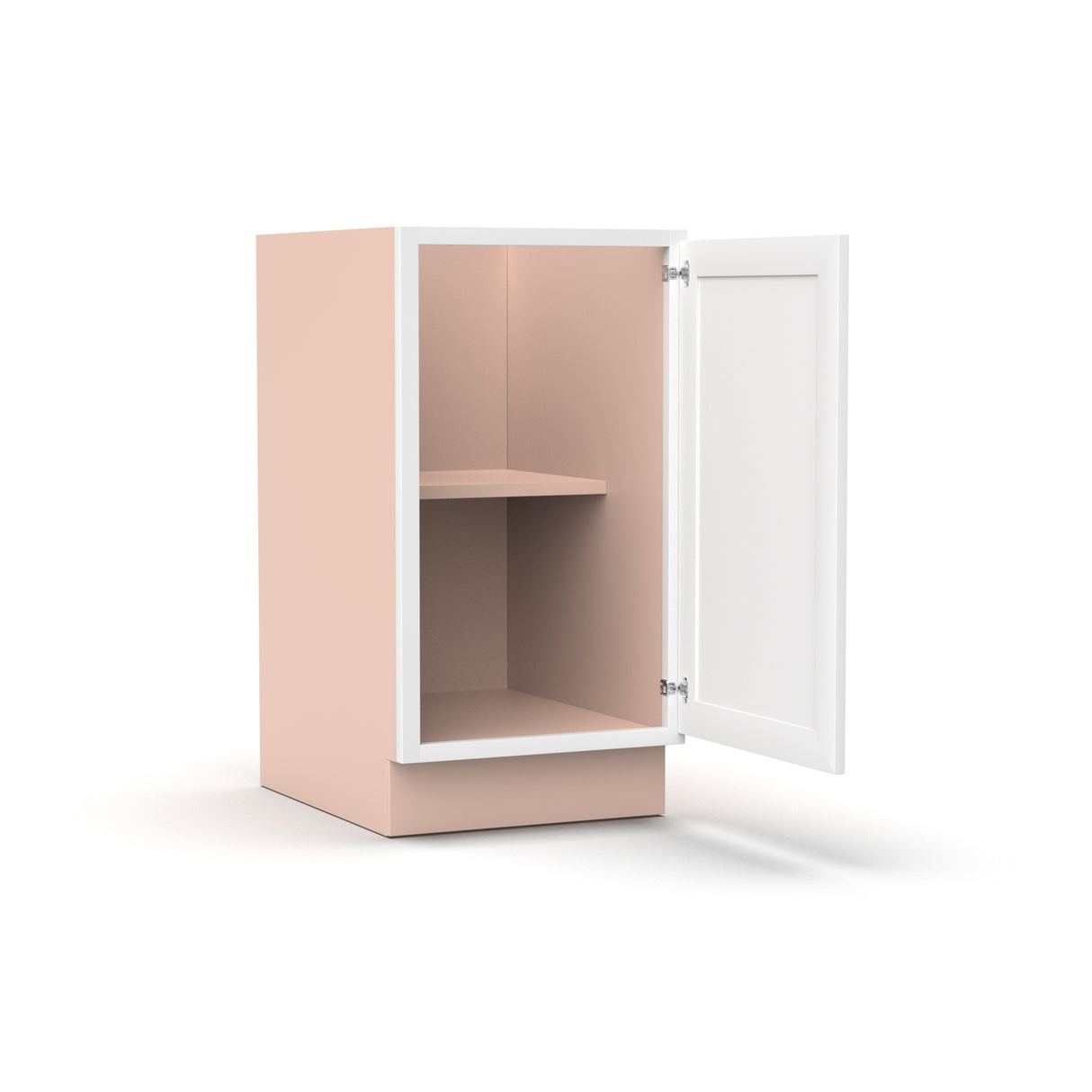 Liberty Shaker White - 18 Inch Full Height Single Door Base Cabinet - 18" Width x 34.5" Height x 24" Depth