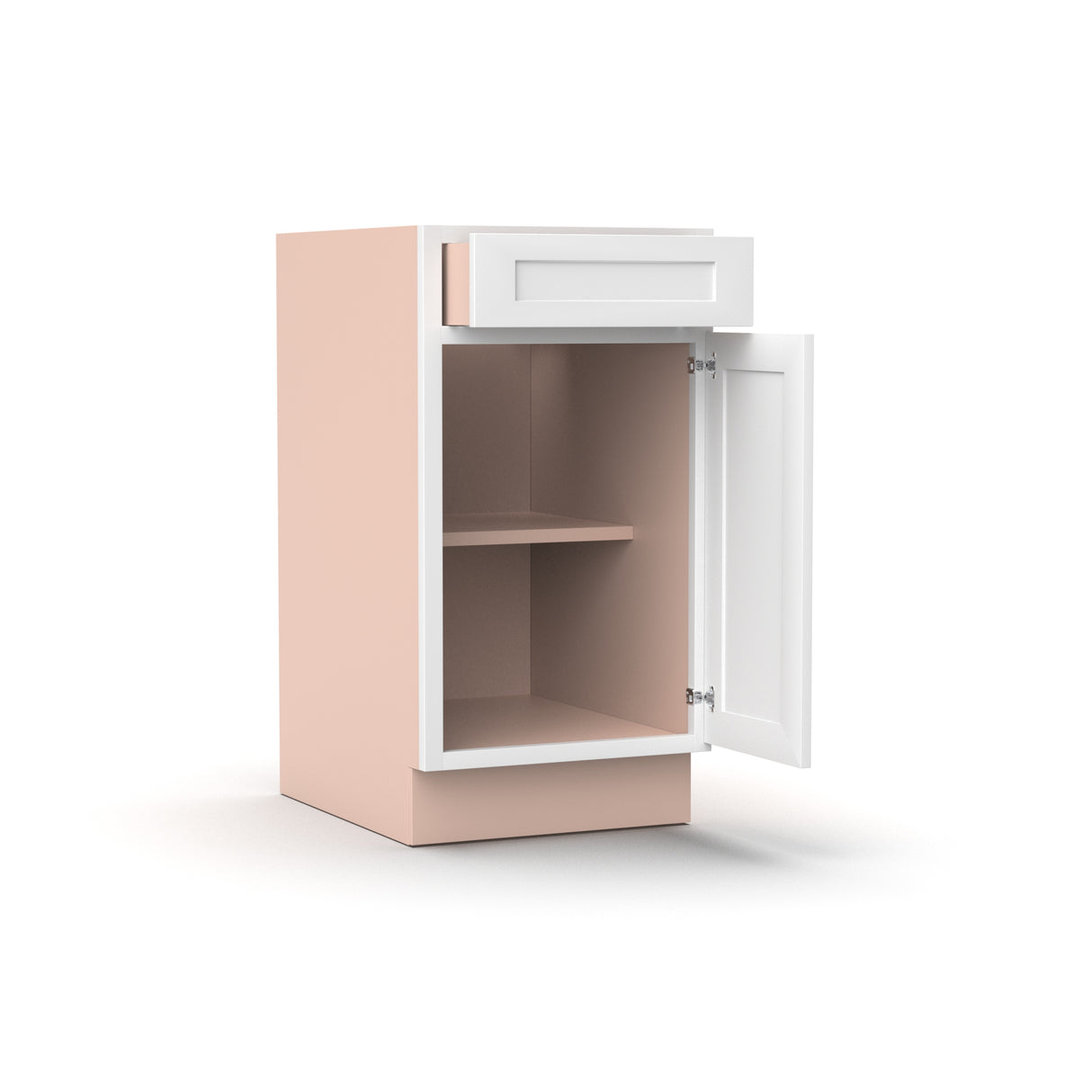 Liberty Shaker White - 18 Inch Single Door Base Cabinet - 18" Width x 34.5" Height x 24" Depth