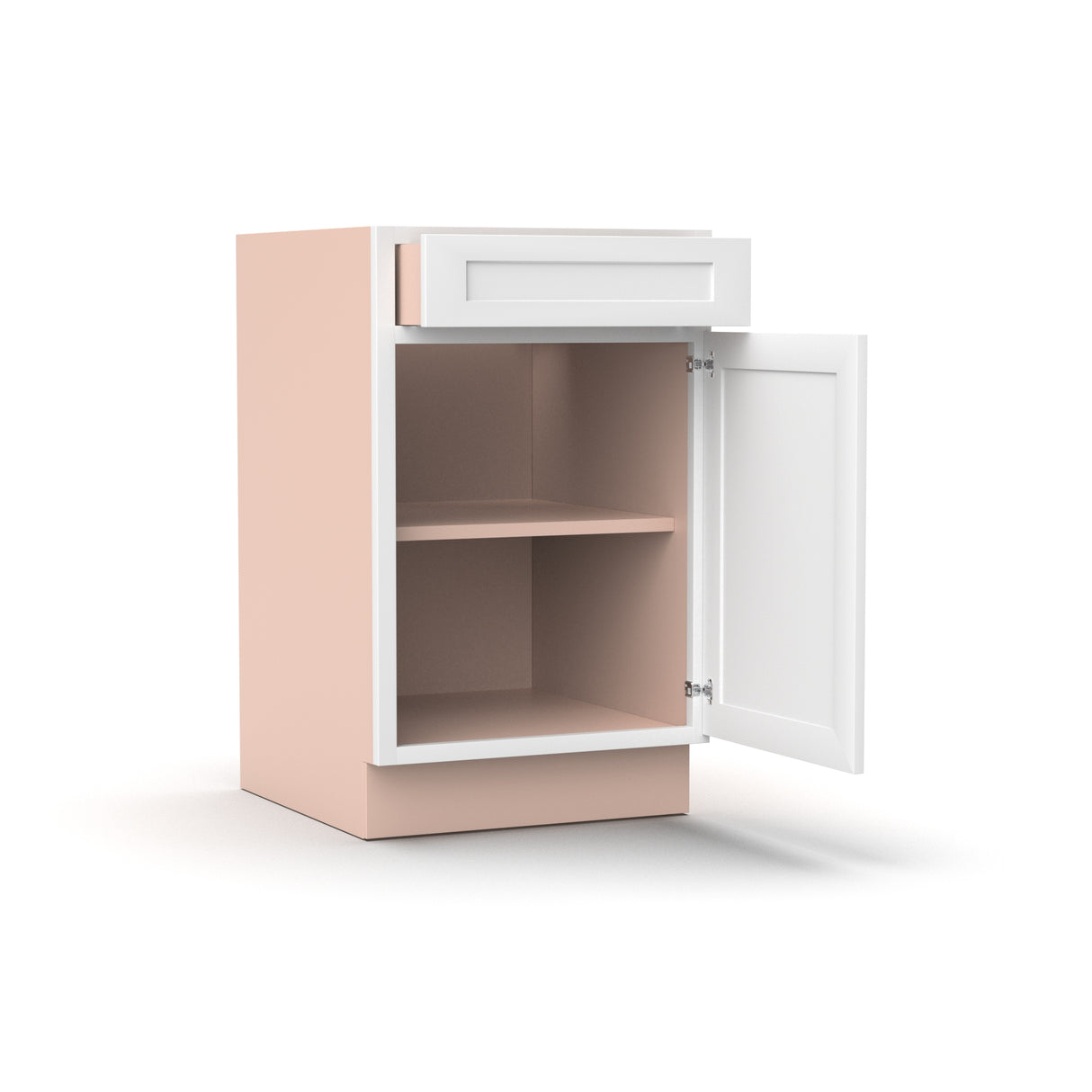 Liberty Shaker White - 21 Inch Single Door Base Cabinet - 21" Width x 34.5" Height x 24" Depth