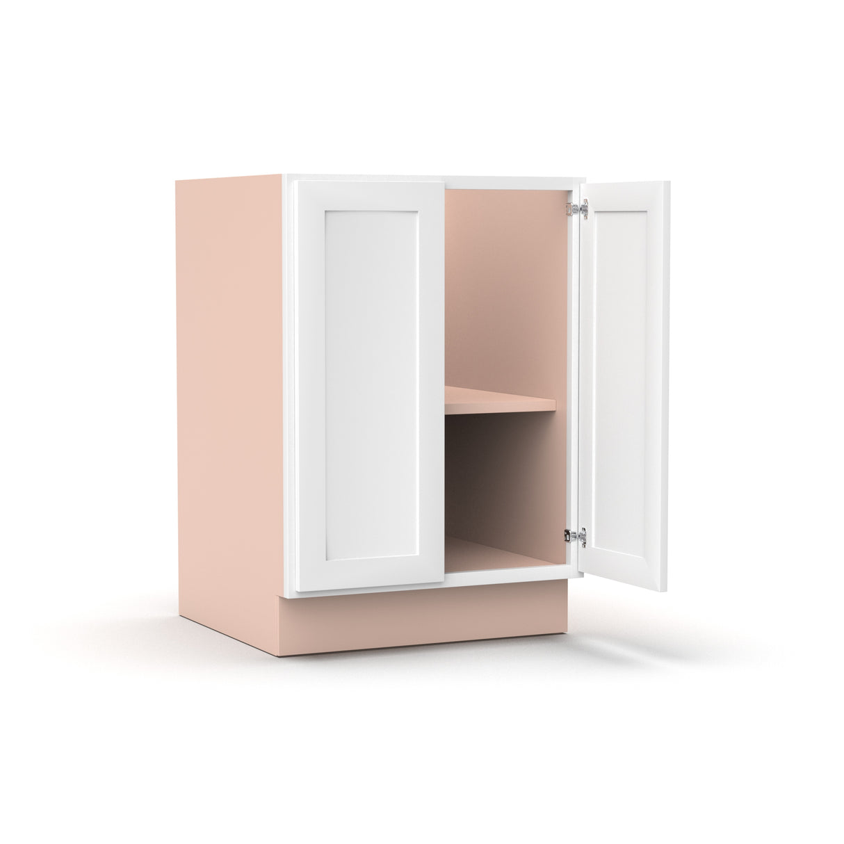 Liberty Shaker White - 24 Inch Full Height Double Door Base Cabinet - 24" Width x 34.5" Height x 24" Depth