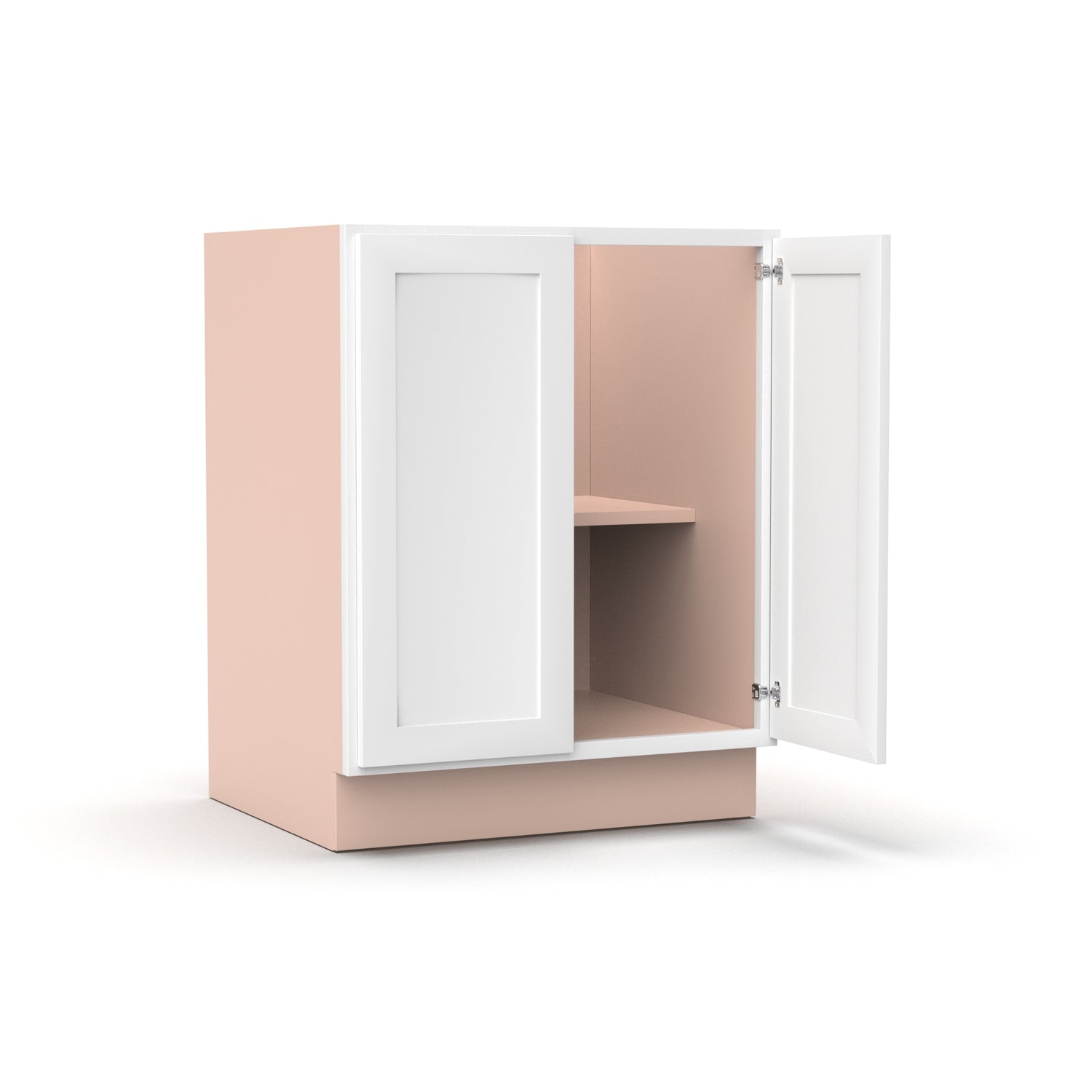 Liberty Shaker White - 27 Inch Full Height Double Door Base Cabinet - 27" Width x 34.5" Height x 24" Depth