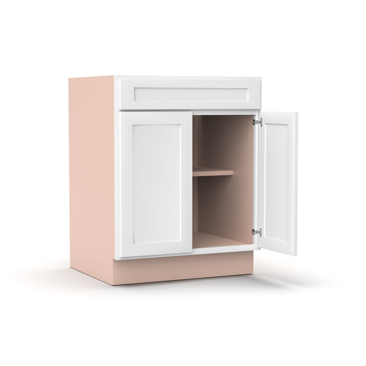Liberty Shaker White - 27 Inch Double Door Base Cabinet - 27" Width x 34.5" Height x 24" Depth