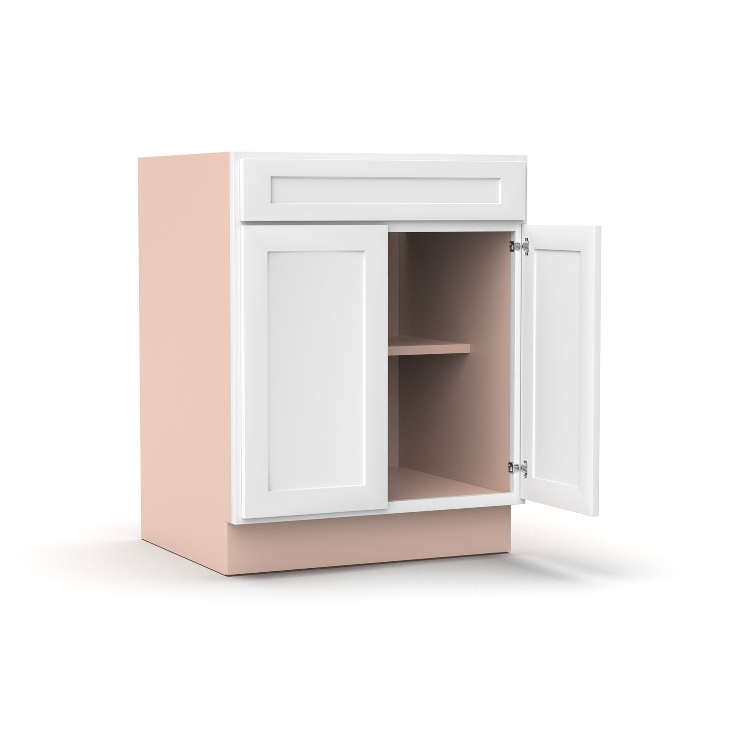 Liberty Shaker White - 27 Inch Double Door Base Cabinet - 27" Width x 34.5" Height x 24" Depth