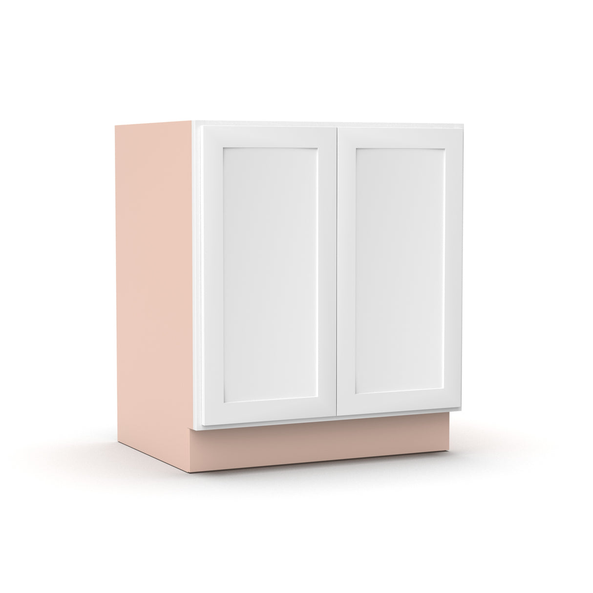 Liberty Shaker White - 30 Inch Full Height Double Door Base Cabinet - 30" Width x 34.5" Height x 24" Depth