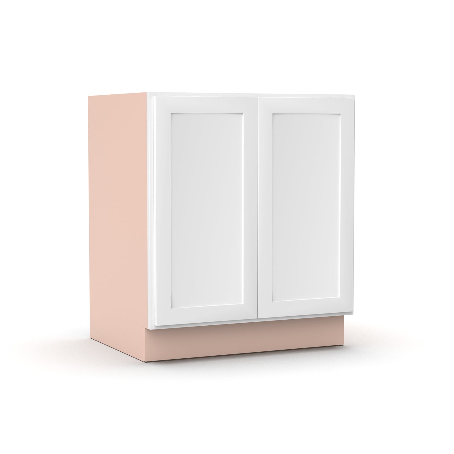 Liberty Shaker White - 30 Inch Full Height Double Door Base Cabinet - 30" Width x 34.5" Height x 24" Depth