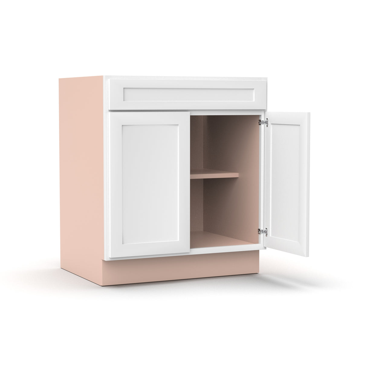 Liberty Shaker White - 30 Inch Double Door Base Cabinet - 30" Width x 34.5" Height x 24" Depth