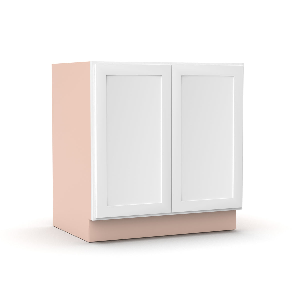 Liberty Shaker White - 33 Inch Full Height Double Door Base Cabinet - 33" Width x 34.5" Height x 24" Depth
