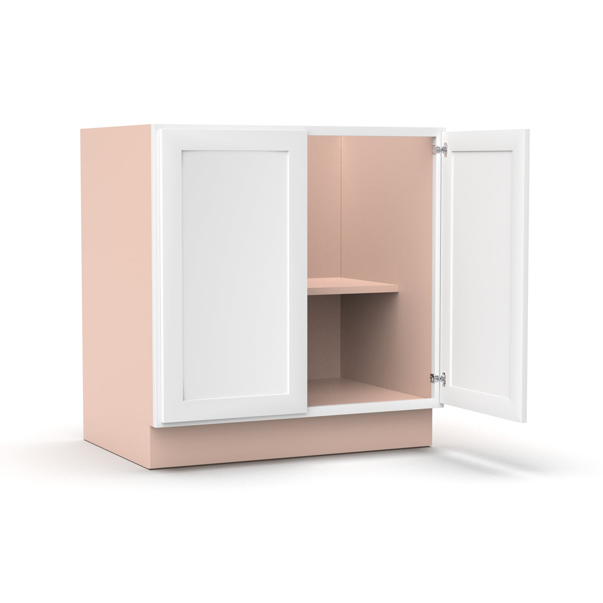 Liberty Shaker White - 33 Inch Full Height Double Door Base Cabinet - 33" Width x 34.5" Height x 24" Depth