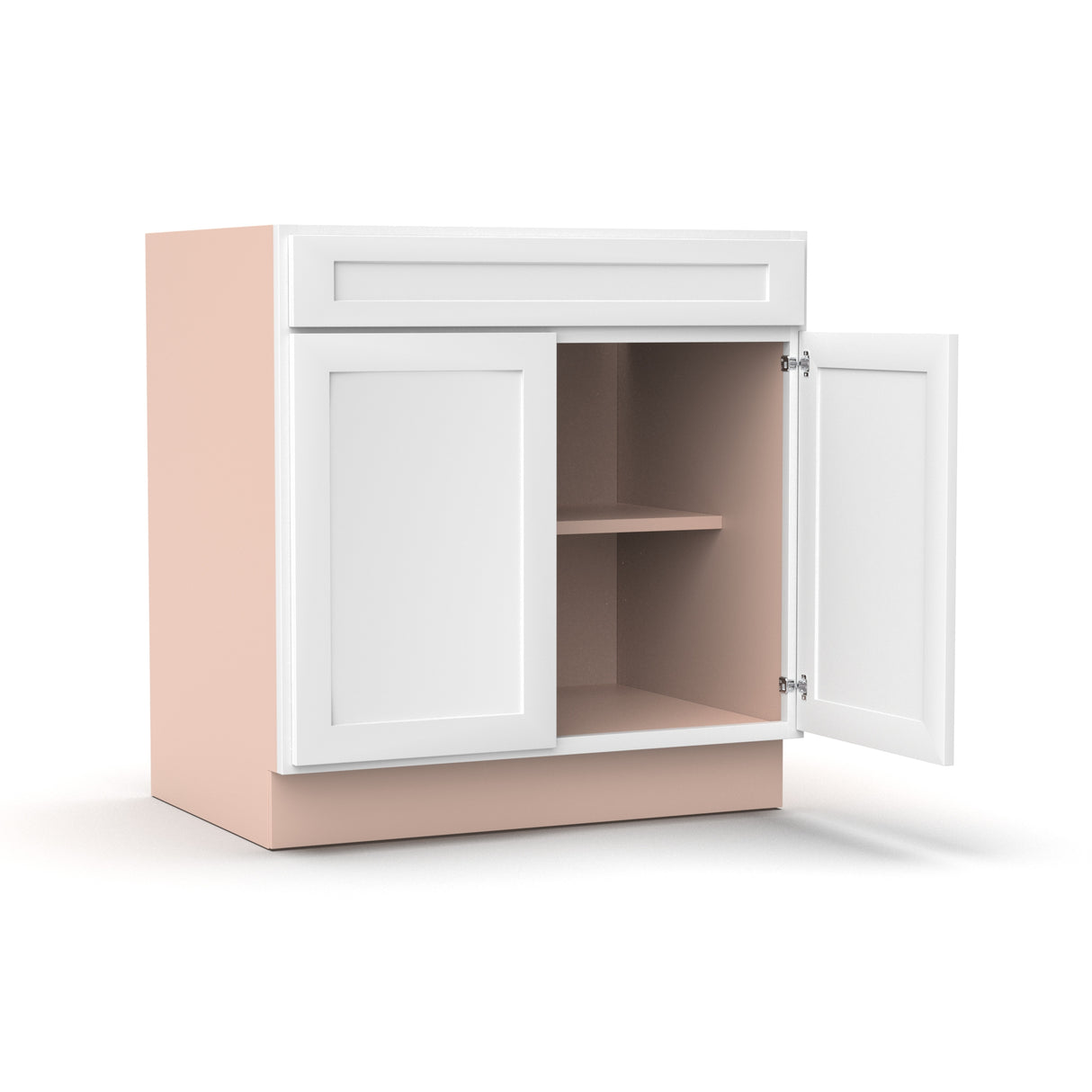Liberty Shaker White - 33 Inch Double Door Base Cabinet - 33" Width x 34.5" Height x 24" Depth