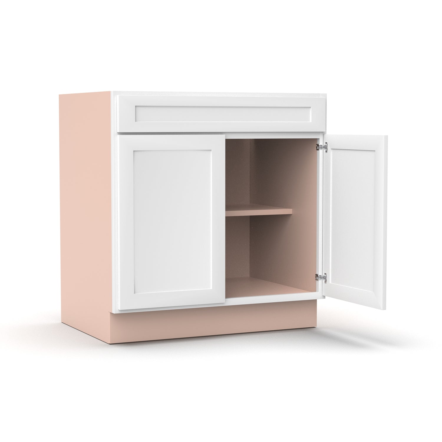 Liberty Shaker White - 33 Inch Double Door Base Cabinet - 33" Width x 34.5" Height x 24" Depth