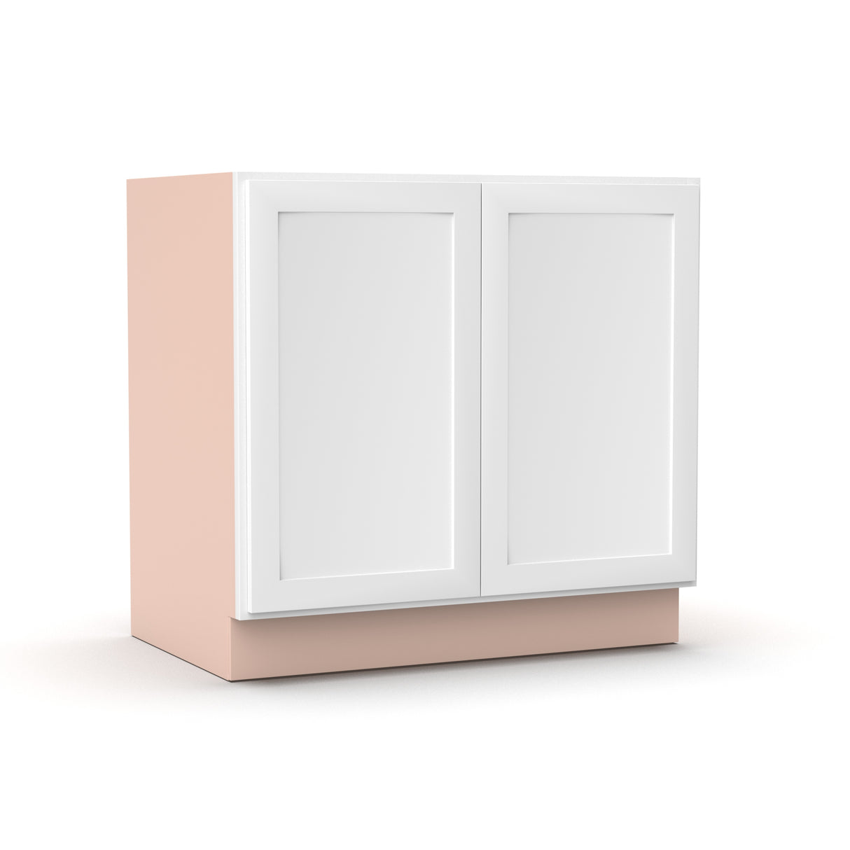 Liberty Shaker White - 33 Inch Full Height Double Door Base Cabinet - 33" Width x 34.5" Height x 24" Depth