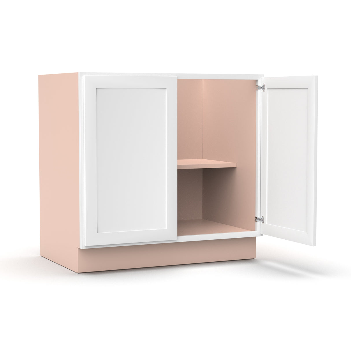 Liberty Shaker White - 33 Inch Full Height Double Door Base Cabinet - 33" Width x 34.5" Height x 24" Depth