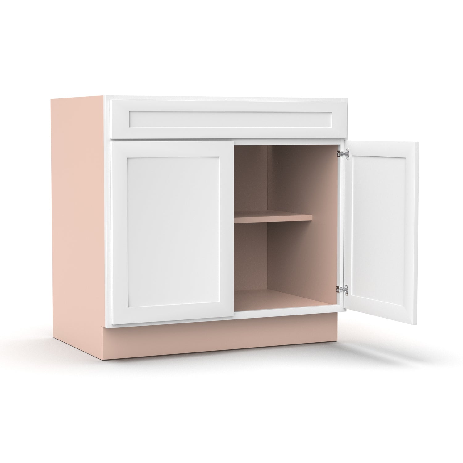Liberty Shaker White - 36 Inch Double Door Base Cabinet - 36" Width x 34.5" Height x 24" Depth