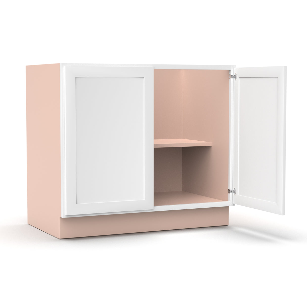 Liberty Shaker White - 39 Inch Full Height Double Door Base Cabinet - 39" Width x 34.5" Height x 24" Depth