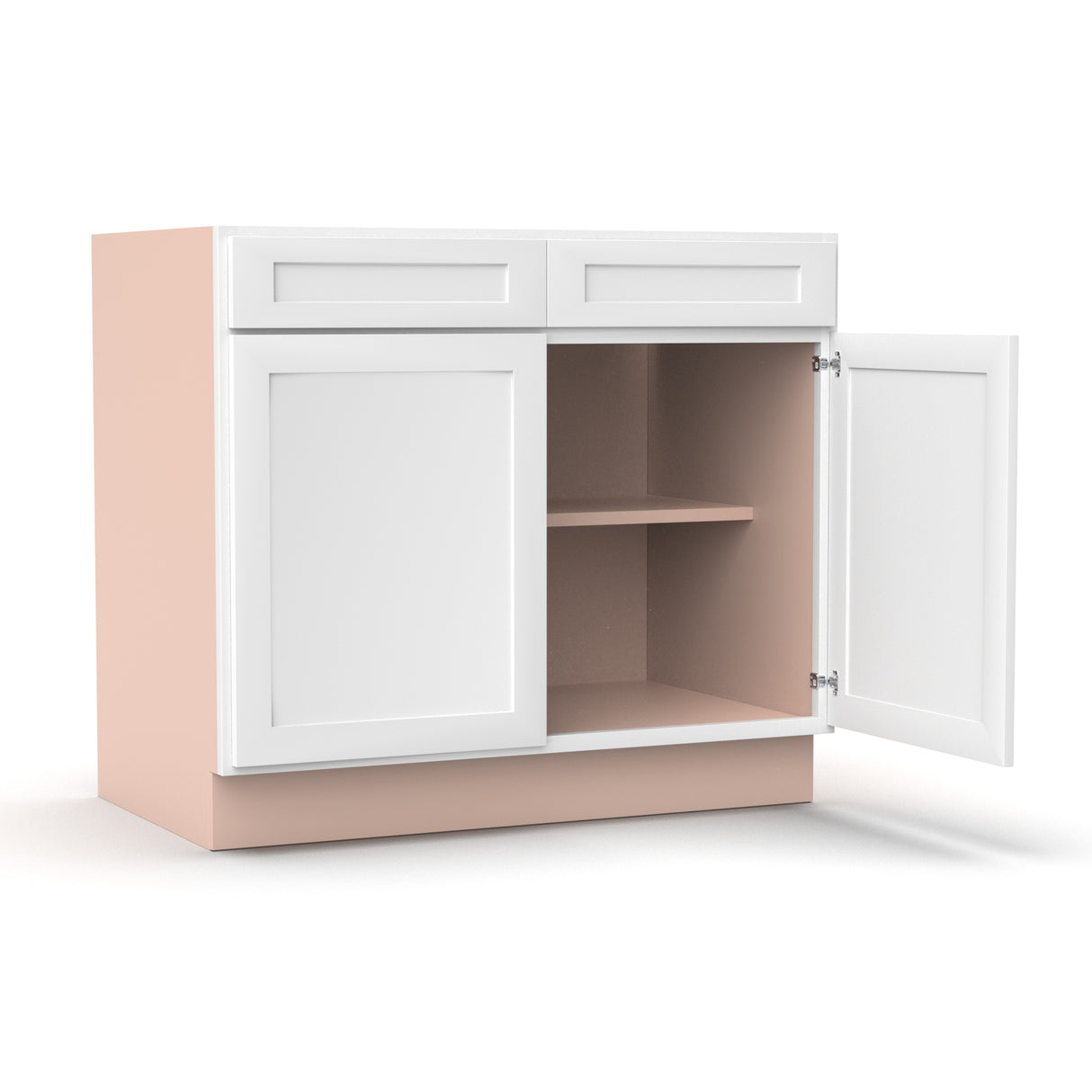 Liberty Shaker White - 39 Inch Double Door Base Cabinet - 39" Width x 34.5" Height x 24" Depth