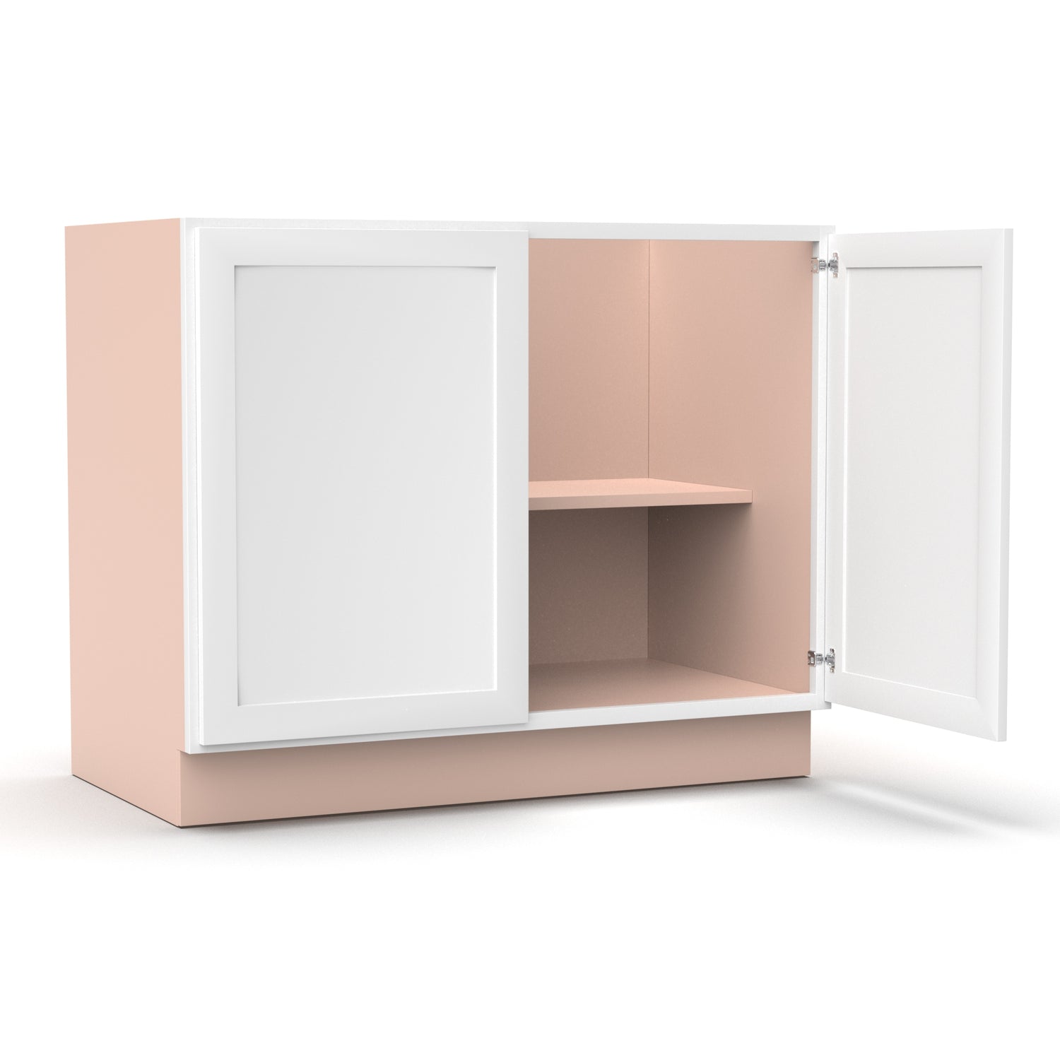 Liberty Shaker White - 42 Inch Full Height Double Door Base Cabinet - 42" Width x 34.5" Height x 24" Depth