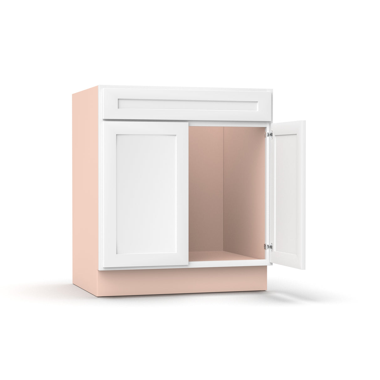 Liberty Shaker White - 30 Inch Sink Base Cabinet - 30" Width x 34.5" Height x 24" Depth