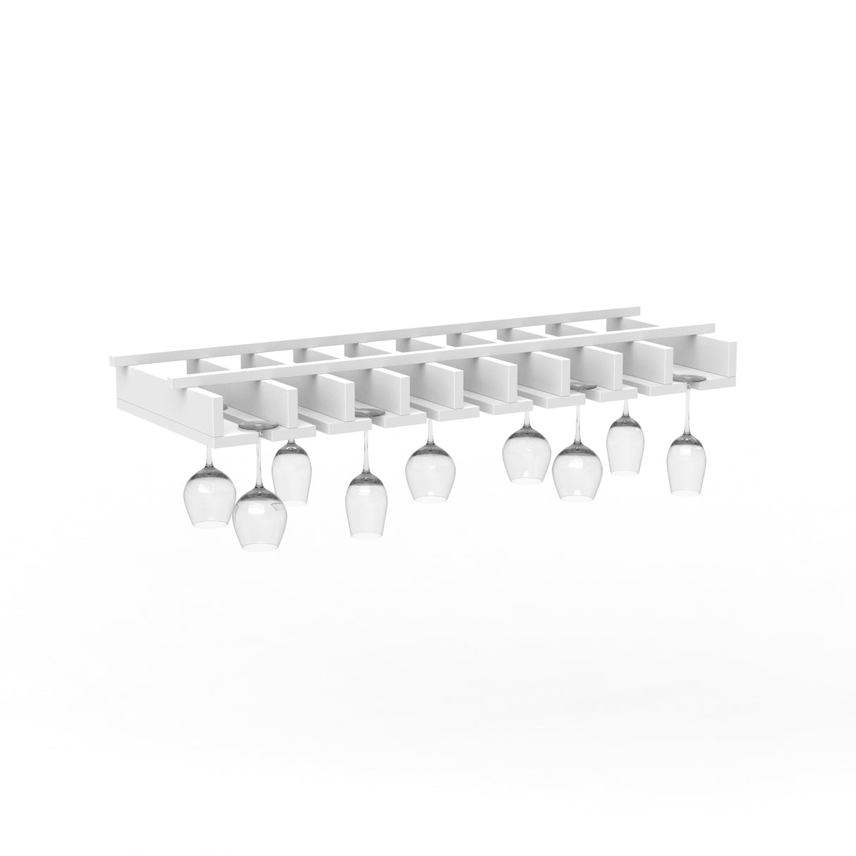 Liberty Shaker White - 28.5 Inch Stem Glass Holder Wall Cabinet - 28.5" Width x 2.75" Height x 10.5" Depth