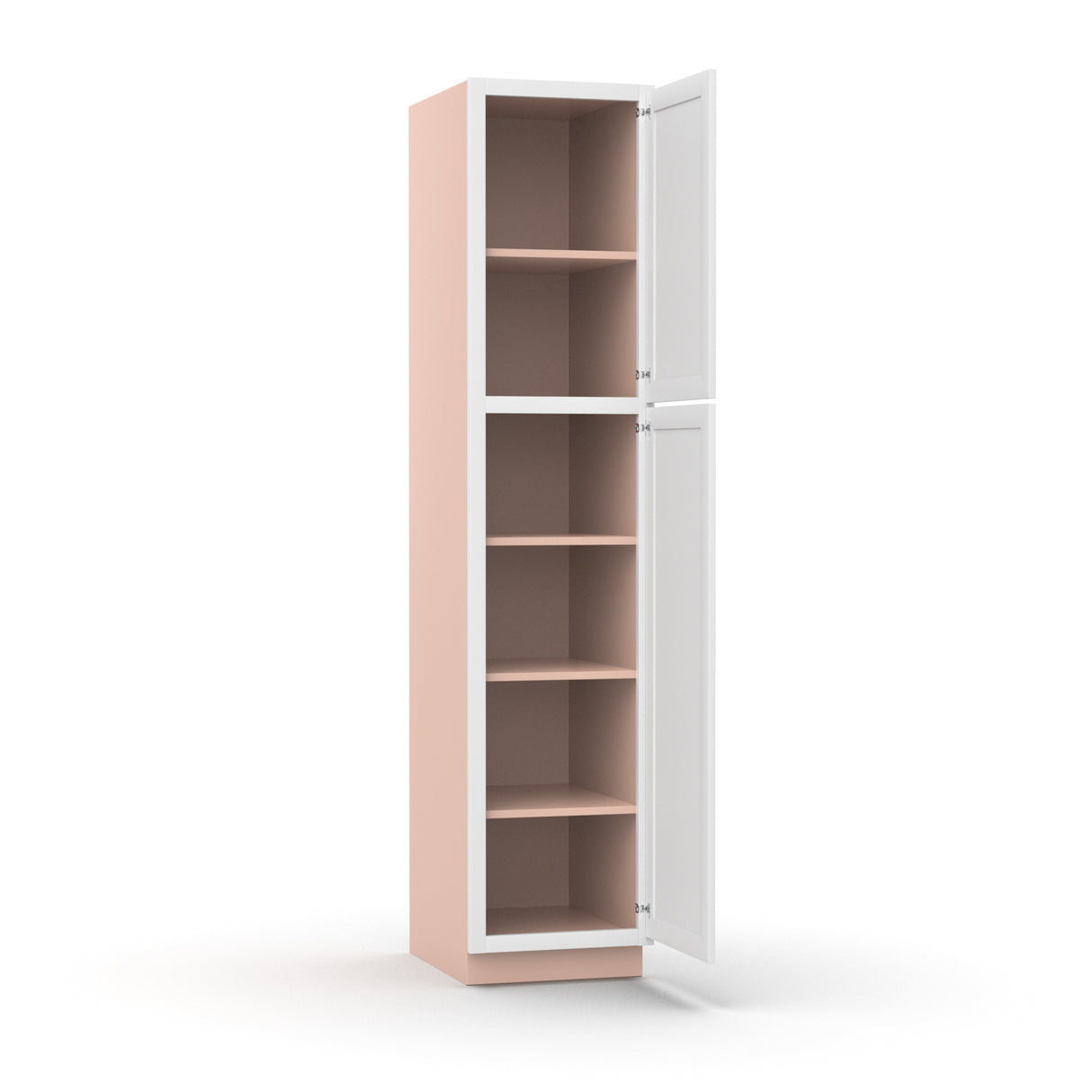 Liberty Shaker White - 18 Inch Single Door Pantry Tall Cabinet - 18" Width x 84" Height x 24" Depth