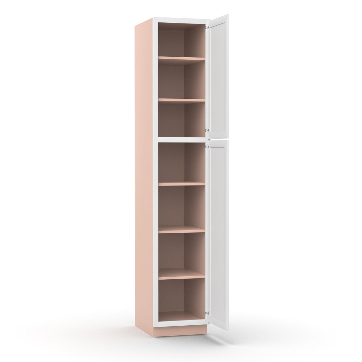 Liberty Shaker White - 18 Inch Single Door Pantry Tall Cabinet - 18" Width x 96" Height x 24" Depth