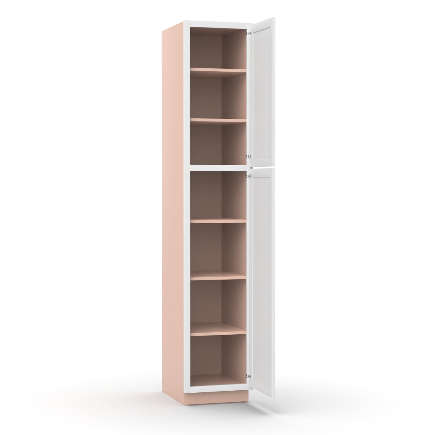 Liberty Shaker White - 18 Inch Single Door Pantry Tall Cabinet - 18" Width x 96" Height x 24" Depth