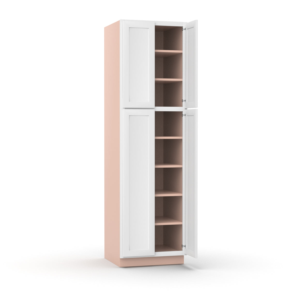 Liberty Shaker White - 24 Inch Double Door Pantry Tall Cabinet - 24" Width x 84" Height x 24" Depth