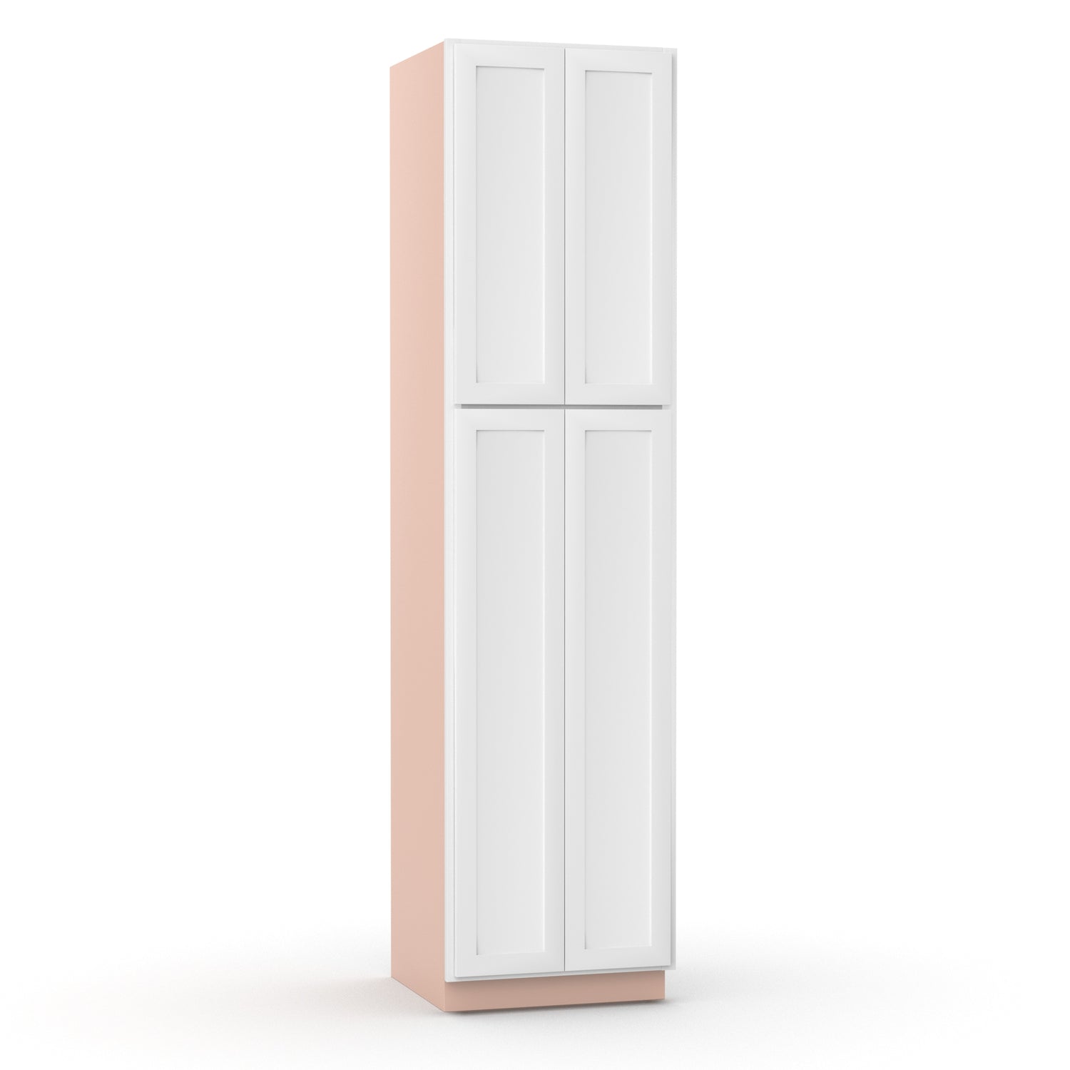 Liberty Shaker White - 24 Inch Double Door Pantry Tall Cabinet - 24" Width x 96" Height x 24" Depth