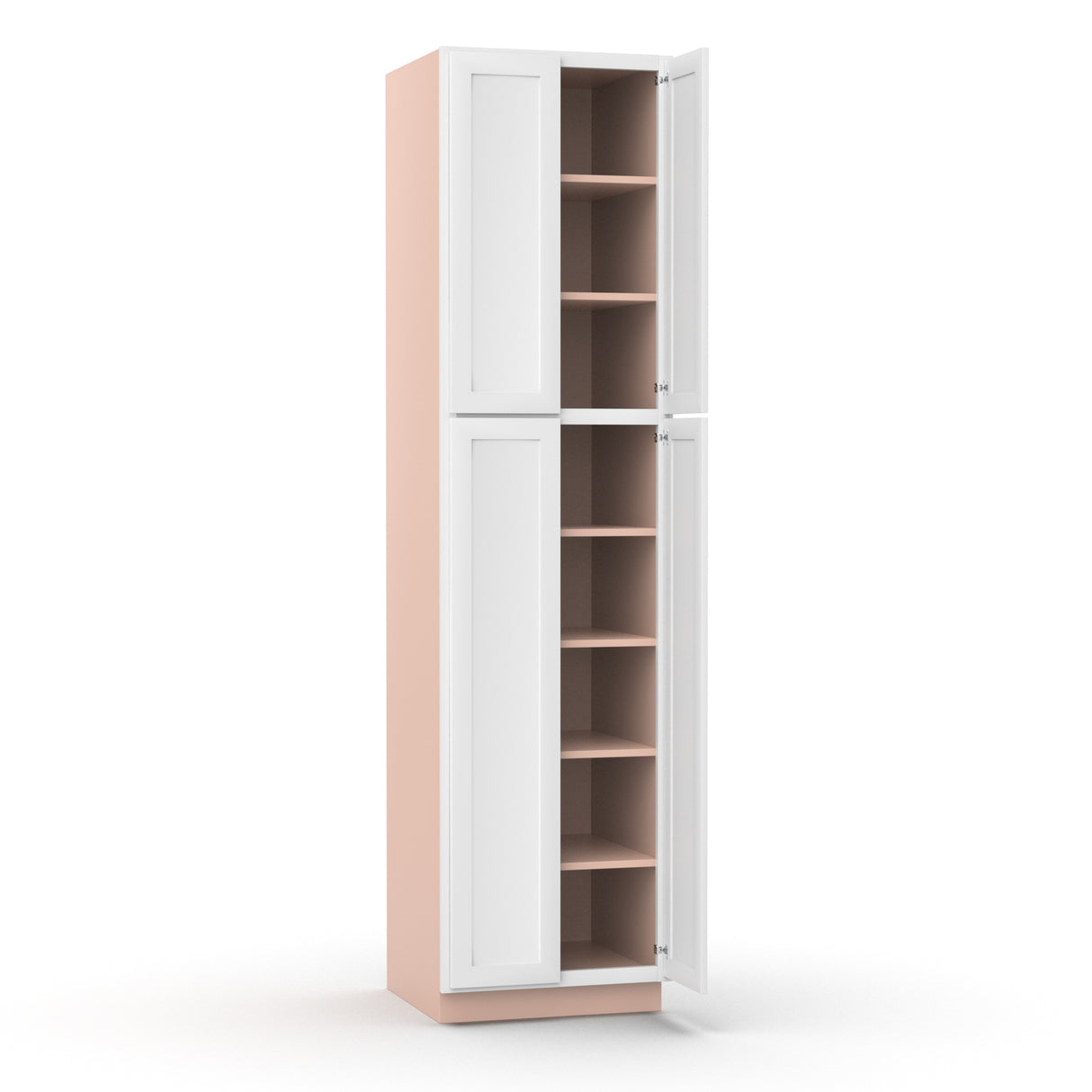 Liberty Shaker White - 24 Inch Double Door Pantry Tall Cabinet - 24" Width x 96" Height x 24" Depth