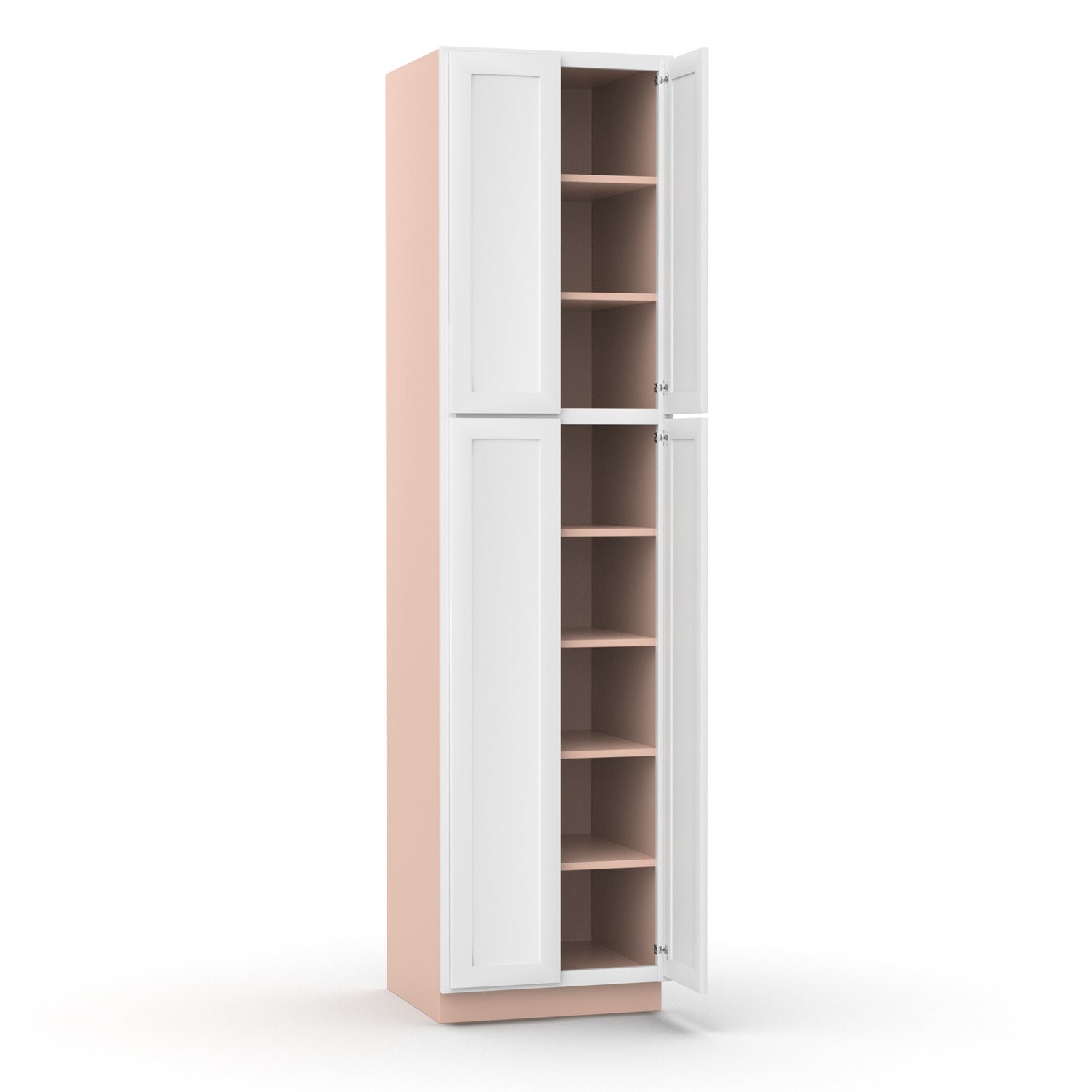 Liberty Shaker White - 24 Inch Double Door Pantry Tall Cabinet - 24" Width x 96" Height x 24" Depth