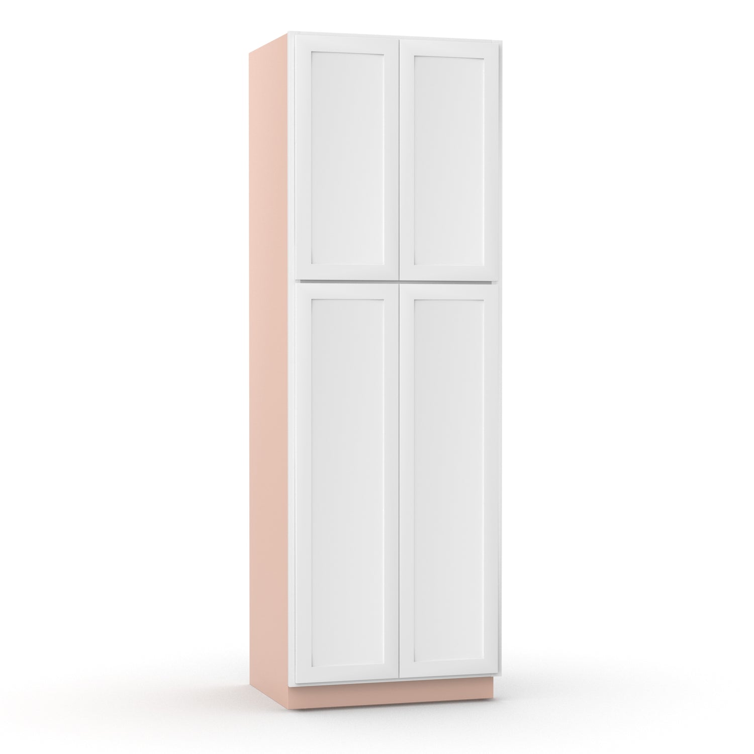 Liberty Shaker White - 30 Inch Double Door Pantry Tall Cabinet - 30" Width x 90" Height x 24" Depth