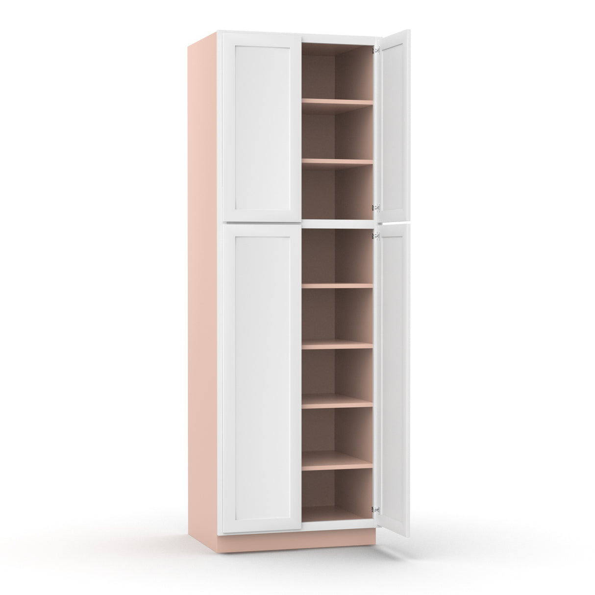 Liberty Shaker White - 30 Inch Double Door Pantry Tall Cabinet - 30" Width x 90" Height x 24" Depth