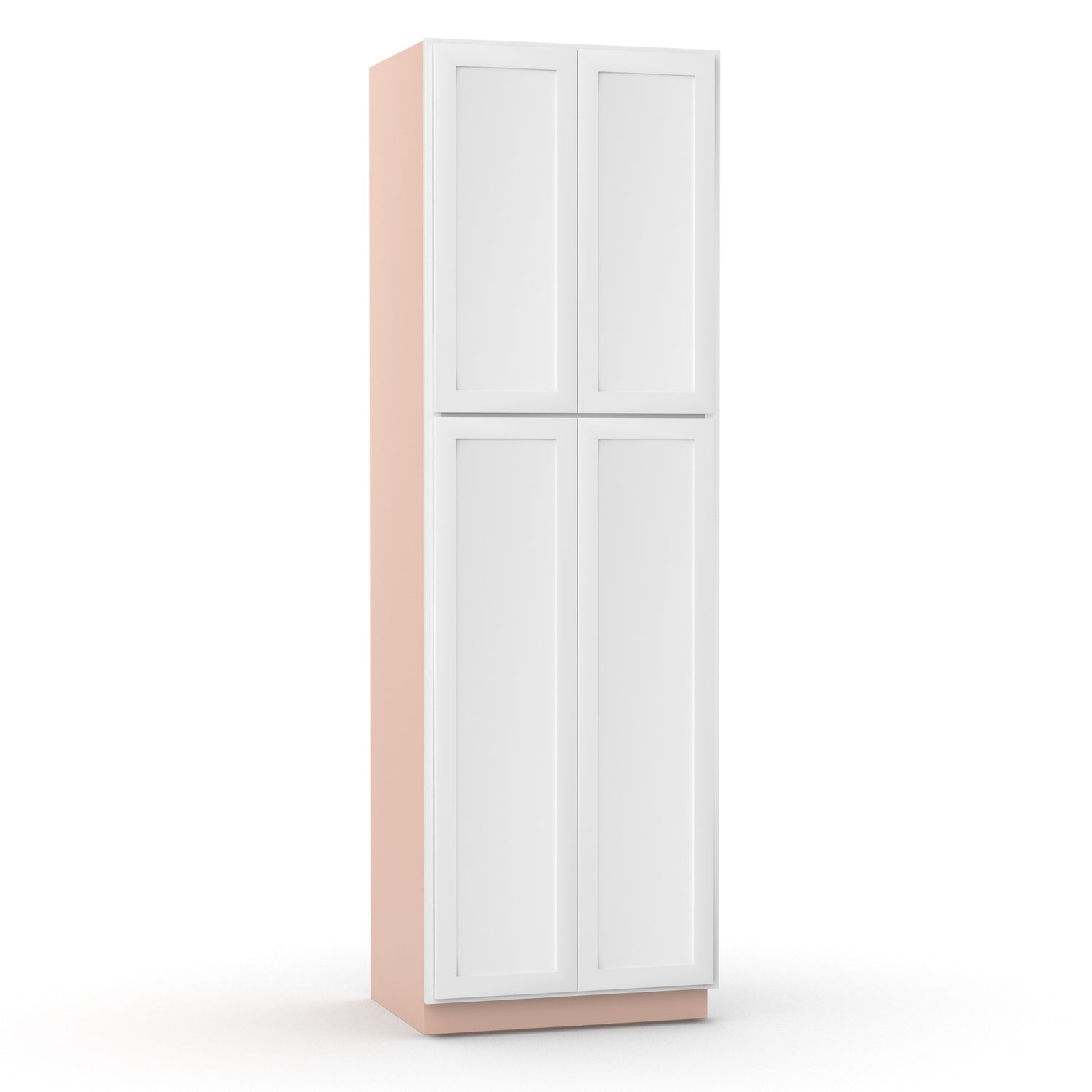 Liberty Shaker White - 30 Inch Double Door Pantry Tall Cabinet - 30" Width x 96" Height x 24" Depth